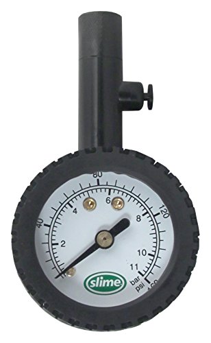 Slime 20186 High-PSI Tire Pressure Dial Gauge (10–160 PSI)
